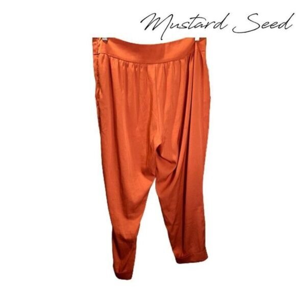 Mustard Seed Women's Relaxed‎ Pants Elastic Waist Casual Pants with Pockets - Picture 2 of 7